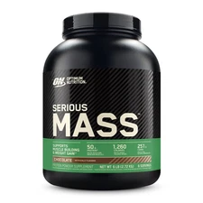 Optimum Nutrition Serious Mass High Protein Weight Gainer, Chocolate 6 lb -12/25
