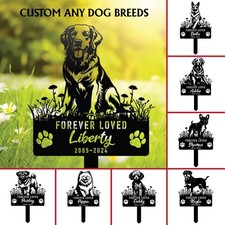 Custom Dog Memorial Stake, Dog Grave Marker, Dog Loss Metal Stake, Personalized