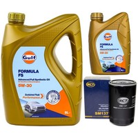 MotoröL Set Gulf Formula FS 5W-30 6 Liter + ÖLfilter FüR Mazda CX-9 3.7 TB 277PS