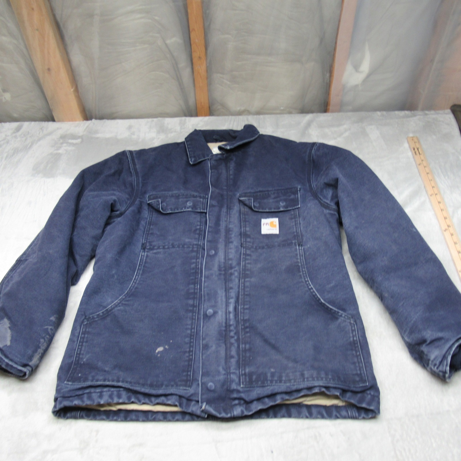 Carhartt FR Jacket Mens Medium Blue Flame Resistant Canvas D