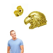 Männer Single Ohrstecker Adlerkopf, Echt Gold333(8Kt), Made in Germany