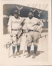BABE RUTH  LOU GEHRIG SIGNED PHOTO 1927 AUTOGRAPH YANKEES MLB HOF 8X10 REPRINT