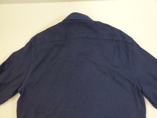 Camicia UNTUCKit Milo WF taglia media blu scuro a pois manica lunga con bottoni - Foto 12 di 12