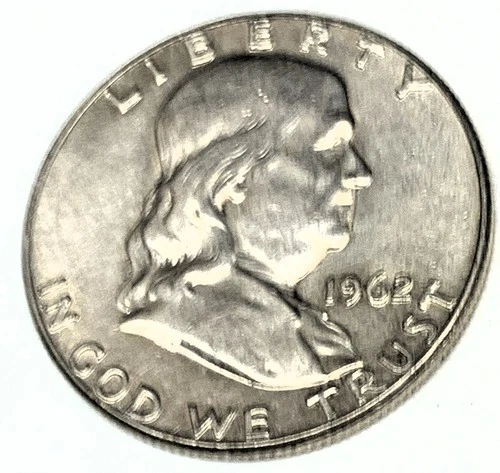 # C8192       FRANKLIN  HALF DOLLAR  COIN,   1962    Au.