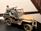 Gi Joe Dragon WW2 Army Man Willys Jeep mb 1941 1/6 With 3 Figures & accessories