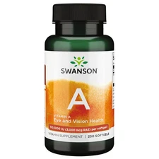 Swanson Vitamin A Supplement, 250 Softgels