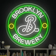 Brooklyn Brewery LED Neon Sign 24"x24" Light Man Cave Display Room Wall Decor