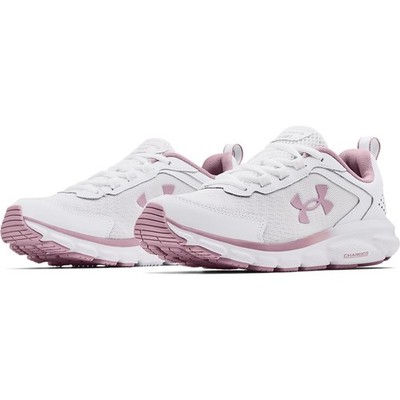 Under Armour 3024591 Women's UA Charged Assert 9 Shoes, White/Pink, Size 10.5
