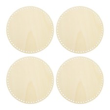 4 St&uuml;ck 10" Durchmesser H&auml;kelkorbboden rund blank Holzsockel