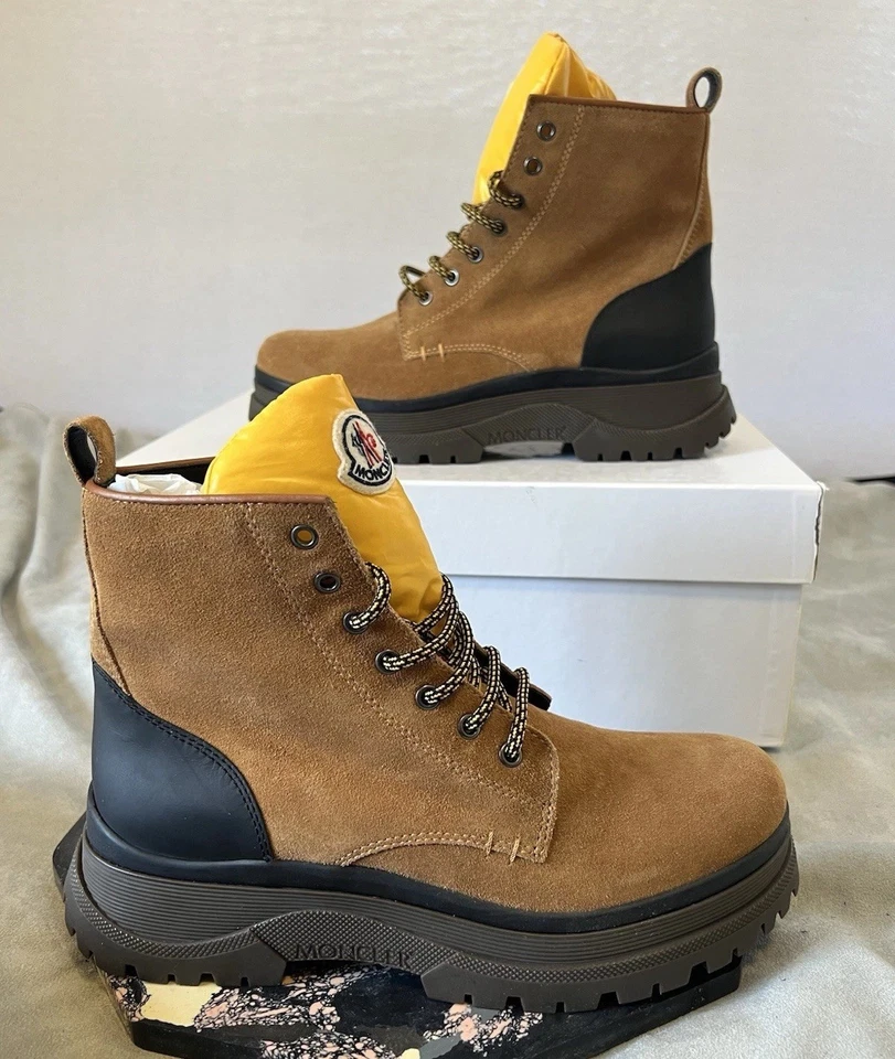 Botas de Senderismo Moncler Ulysse Scarpa Cuero Marrón/Amarillo EU 41 US 8 Precio de venta sugerido por el fabricante $795 NUEVAS Foto 3 de 4