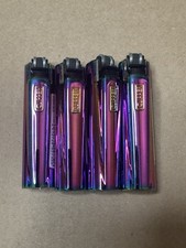 4 x RAINBOW MINI METAL CLIPPER REUSABLE REFILLABLE LIGHTERS - NEW