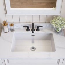 HOROW 23.6x15.5 In Rectangle Undermount Bathroom Sink in White Porcelain Ceramic