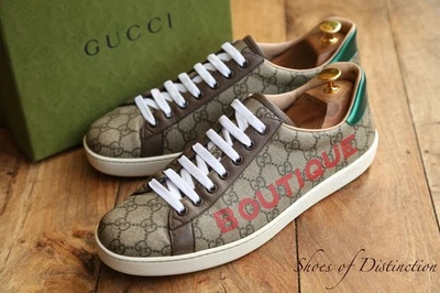 Chaussures en cuir Gucci Ace GG Monogram Boutique baskets pour hommes UK 9 US... - Photo 1/4