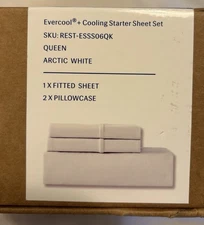 Evercool®+ Cooling Starter Sheet Set, 3 Pc No Flat Sheet Queen Artic White