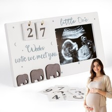 Sonogram Picture Frame 9"x5" with Baby Countdown Numbers