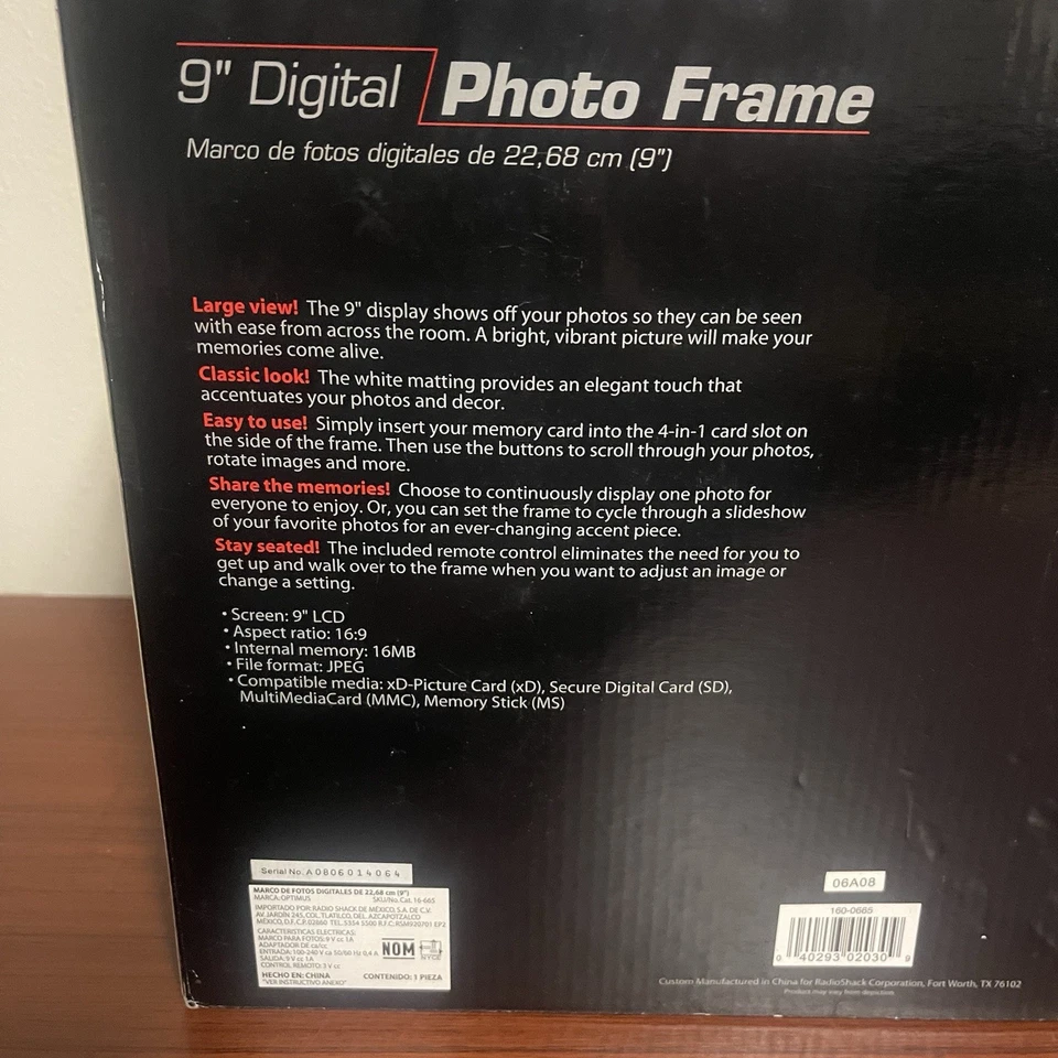 Optimus 16-665 9" Digital Picture Frame - Image 4 of 4