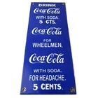 Vintage Coca Cola Porcelain Sign - Drink Soda Bottles Gas Pump Service Sign