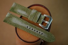 Distressed handmade green Canvas PAM Officine Panerai strap size 24/22