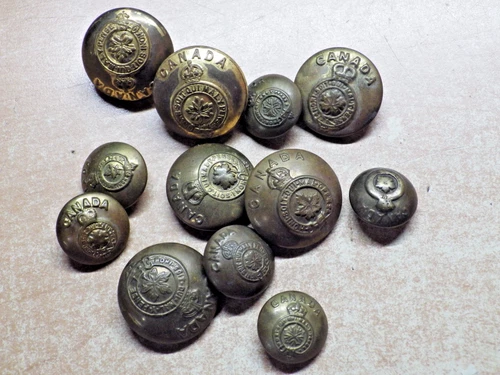 LOT OF 12 VTG WWII WW2 Royal Canadian Naval Navy Officers Button Military BRASS