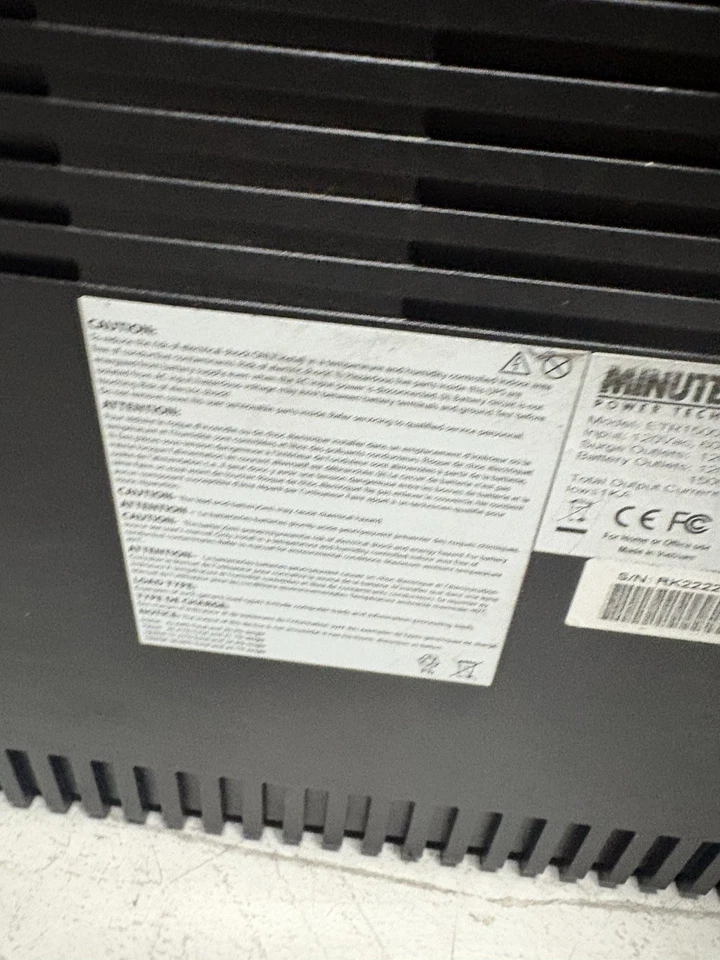 Minuteman ETR1500LCD  900W Battery Backup Power Supply -used - Image 4 of 4
