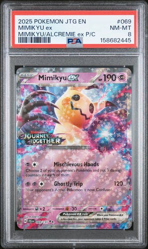 2025 Pokemon Journey Together Mimikyu ex Stamped #069/159 PSA 8 English