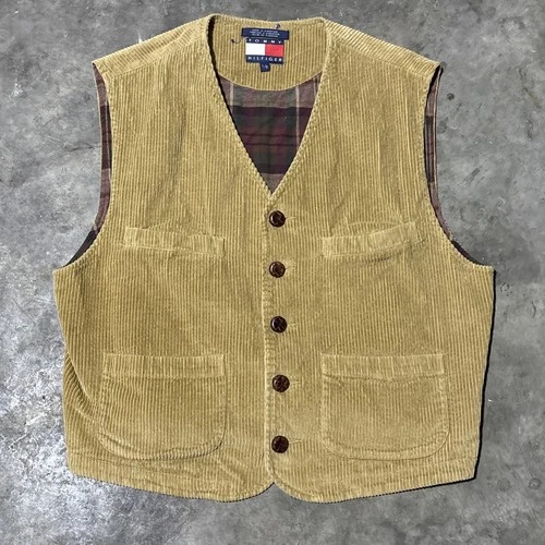 Vintage 1990’s Tommy Hilfiger Men’s Corduroy Knit Vest Size L/G - product listing photo