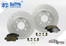 FRONT BRAKE ROTOR VENTED GEOMET D&S & CERAMIC PAD FOR HONDA  FIT 2009-2014