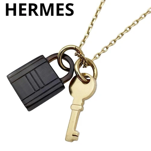 HERMÈS 【Bellissima】Autentica Collana Hermes Lucchetto Amuleto PM Cadenas e Chiavi 2Q51