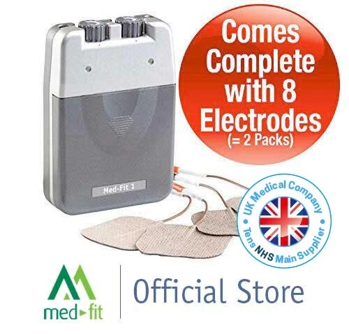 Med-Fit 1 Dual Channel Tens Machine-Fast Effective Pain Relief with 8 Electrodes - Picture 1 of 7