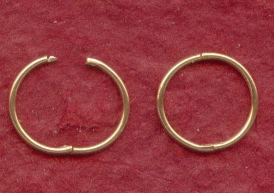 22ct Gold Plated Sleepers Hoops HINGED Earrings 5 sizes! Australia made! - image 2 of 3