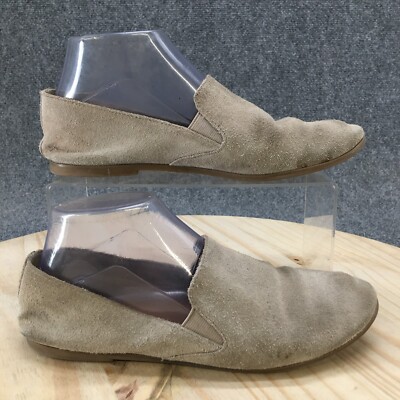 Lucky Brand Shoes Womens Slip On a Tan Suede Loafers