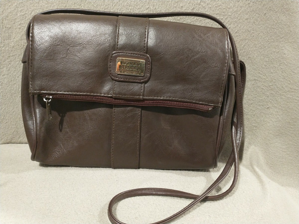 Richard Bernardi Classic Brown Multi Pocket Womens Shoulder Strap