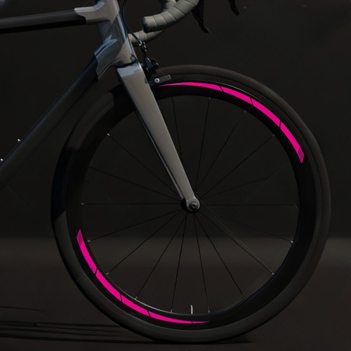 8pc Bicycle Wheels Stickers Road Bike Cycling Warning Reflective Stickers Safety - Picture 26 of 26