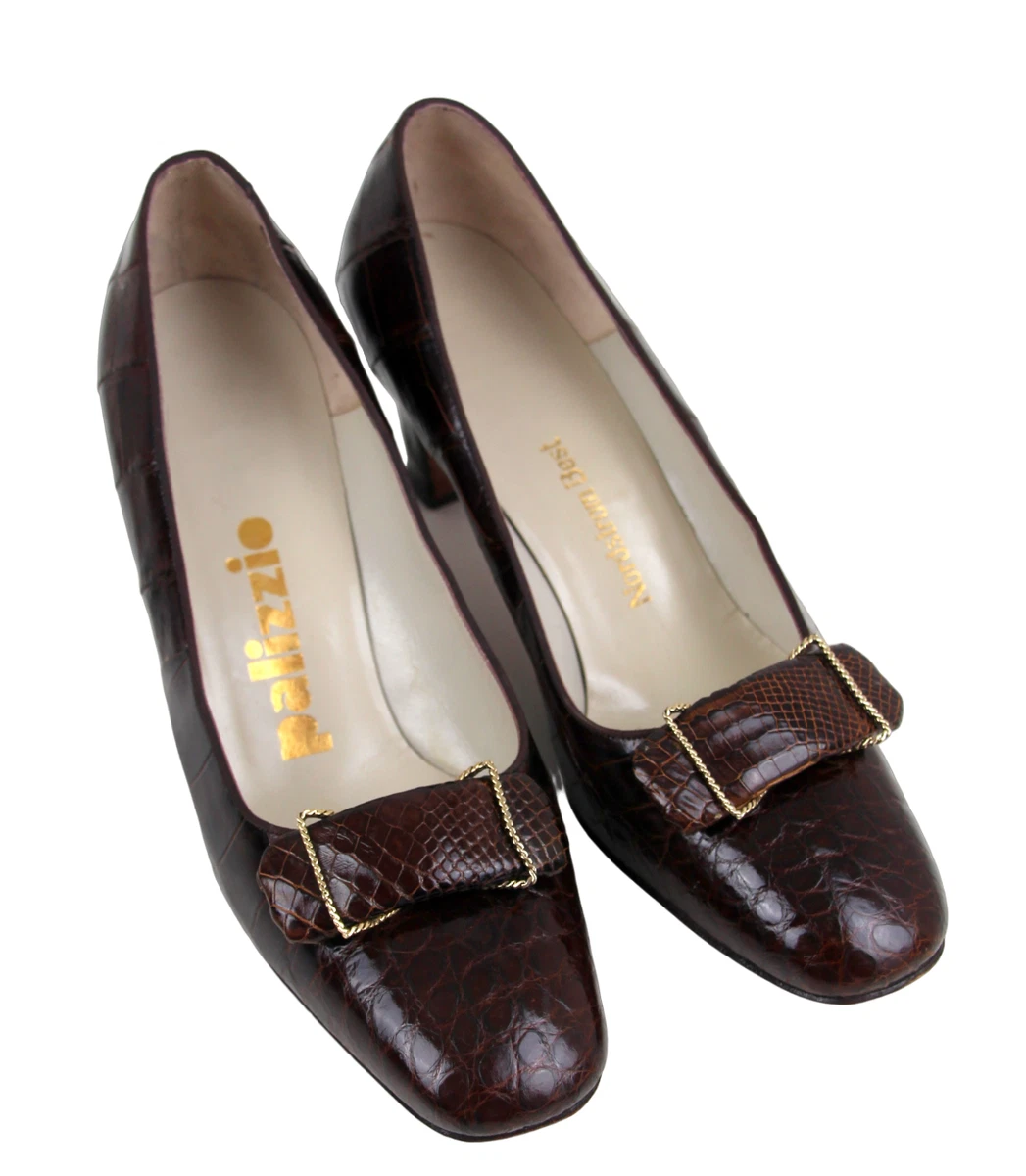 TRUE VTG Palizzio Nordstrom BROWN GENUINE ALLIGATOR CROCODILE 3