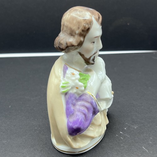 Vintage Catholic St Joseph & Baby Jesus Figurine Porcelain Religious Statue 3.5” - Picture 3 of 9
