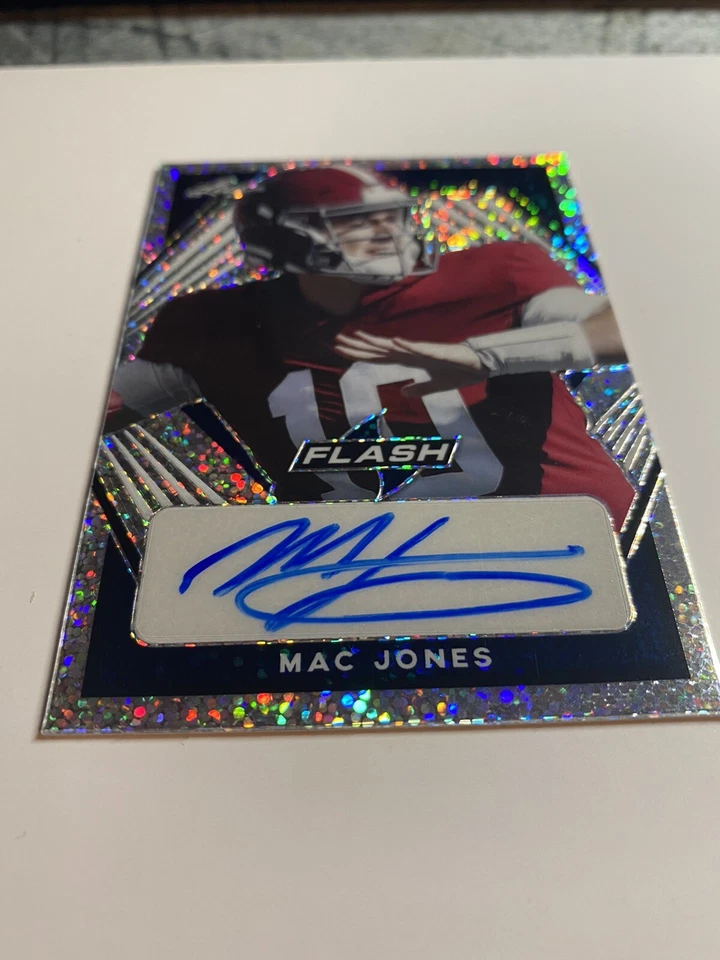 2021 Leaf Flash Navy Mac Jones RC Auto 1/75 PATRIOTS ERROR DUAL ROOKIE CARD 1/1 - Image 2 of 4
