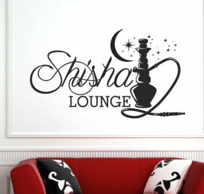 Wandaufkleber Wandtattoo Aufkleber Bar Loung Shisha Rauchen Hookah Tabak 183