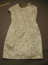 NWT Forever 21 Size L Womens Beige Back Zip Cap Sleeve Mini Dress 606