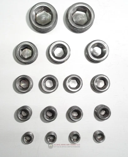Engine Block Intake Manifold Plug Kit 1/8" 1/4" 3/8" 1/2" 3/4" NPT PLAIN 17 pcs