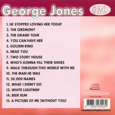GEORGE JONES COUNTRY KARAOKE CLASSICS CD+G CKC-26 NEW 17 TRACKS IN PLASTIC