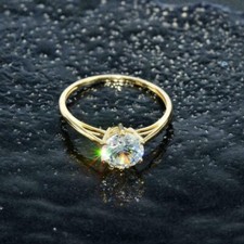 2Ct Round Cut Lab Created Diamond Women's Solitaire Ring 14k Yellow Gold Plated