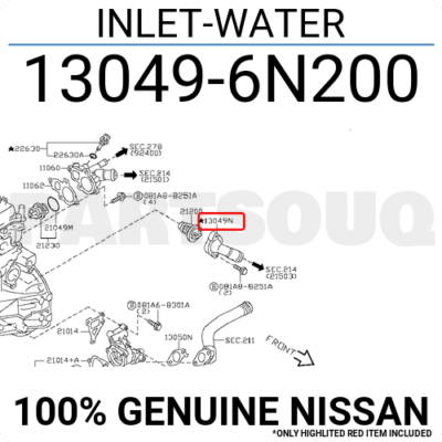 F 130496N200 Genuine Nissan INLET-WATER 13049-6N200 | eBay