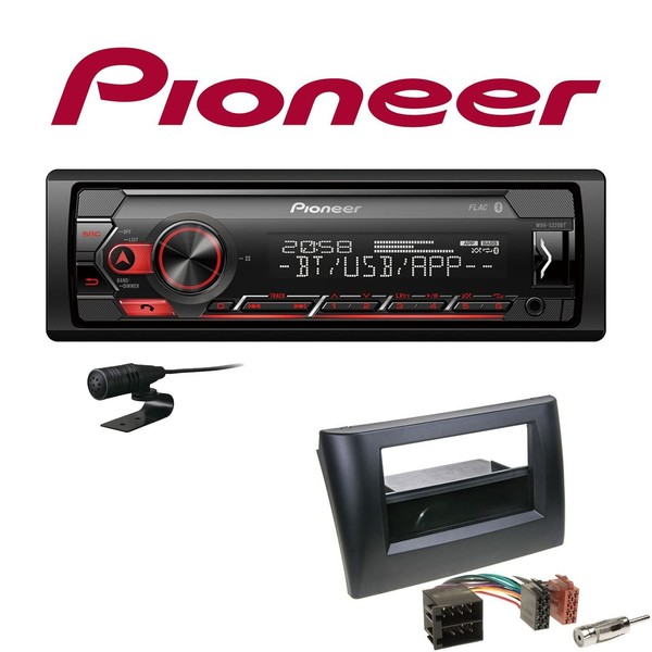 Pioneer 1-DIN Bluetooth Autoradio Android USB FüR Fiat Stilo 2001-2008 Schwarz-image