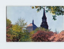 Postcard John Hancock Building and Historic Arlington Street Church Boston MA
