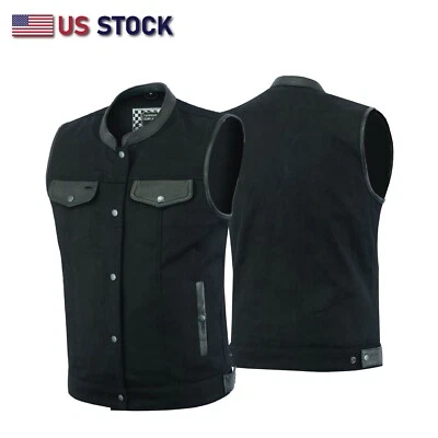 Biker Denim Club Style Anarchy Vest with Conceal Carry Gun Pocket SKU HL21689 - Image 1 of 4