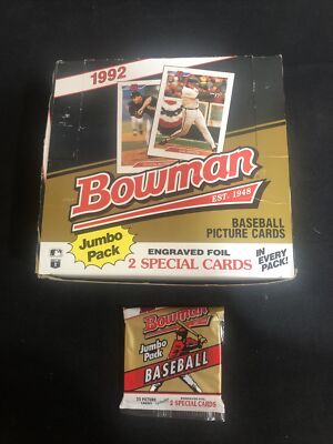 1992 Bowman Baseball Jumbo Pack Sealed From Box   Mariano Rivera, Piazza Rookie