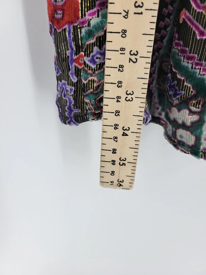 Vestido Moulinette Soeurs para mujer XS línea abstracta terciopelo negro crochet escote Foto 4 de 4