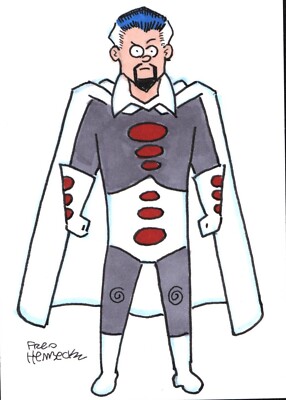 GRAVITON Avengers' enemy - Fred Hembeck Original Sketch Card 2.5'' x 3.5'' signed