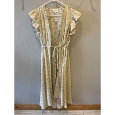 Heyson Women's Floral Hi Lo Midi Kimono With Ruffled Sleeve Size Small