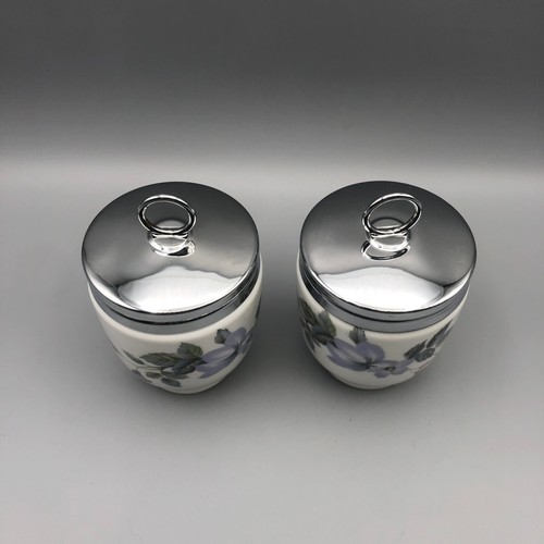 King Size Royal Worcester June Garland Egg Coddler Flower Pattern x2 - Picture 3 of 8